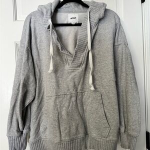 Aerie Gray Hooded Pullover Sweatshirt